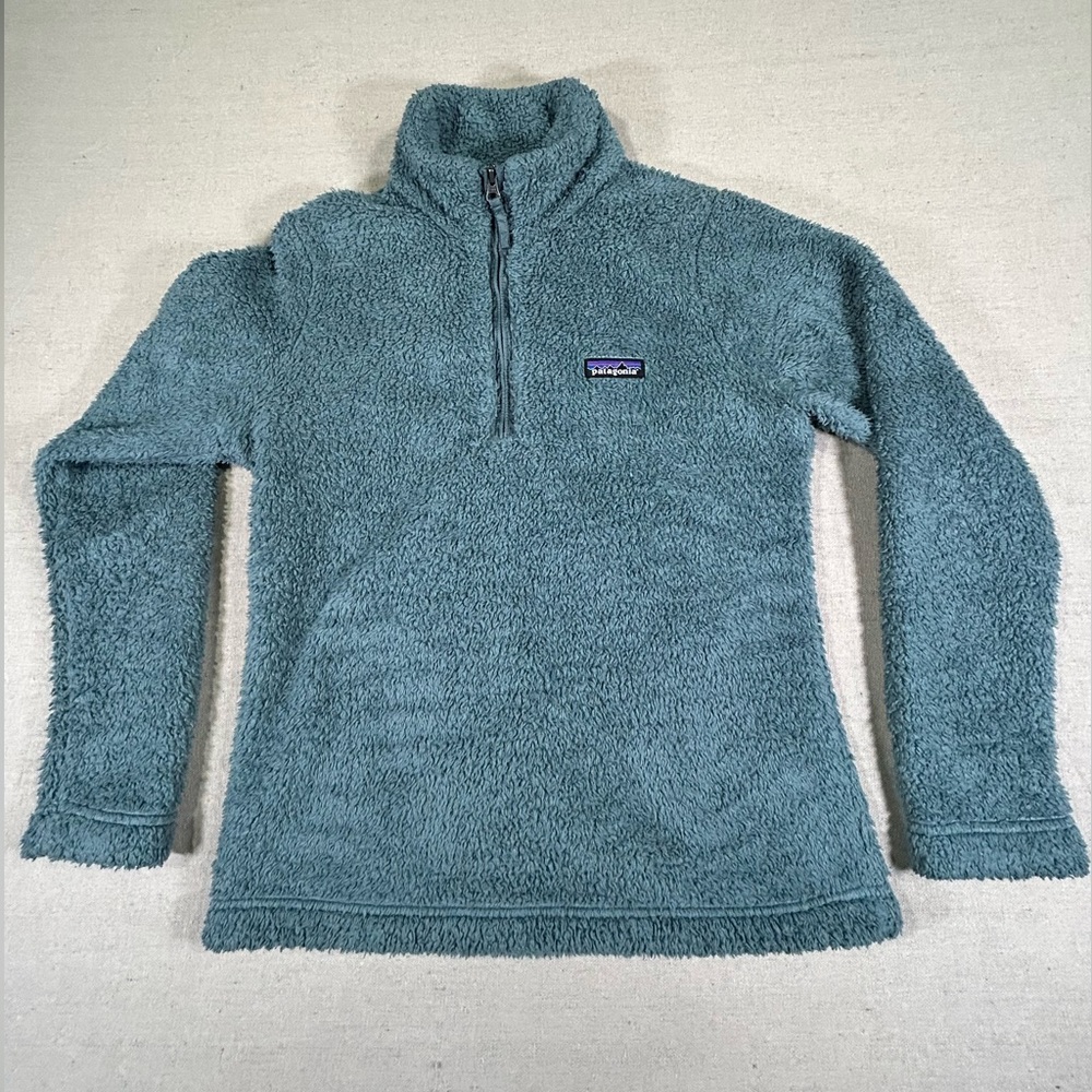 Patagonia Teal Sherpa Quarter-Zip Pullover